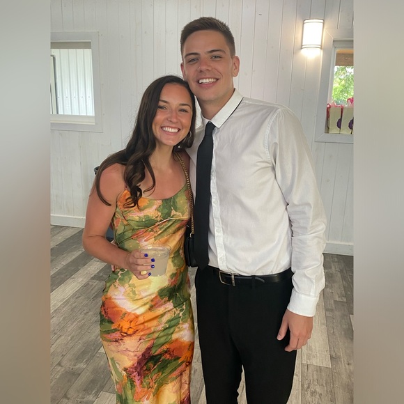 Elegant Multicolor Spaghetti Strap Dress - Picture 4 of 4